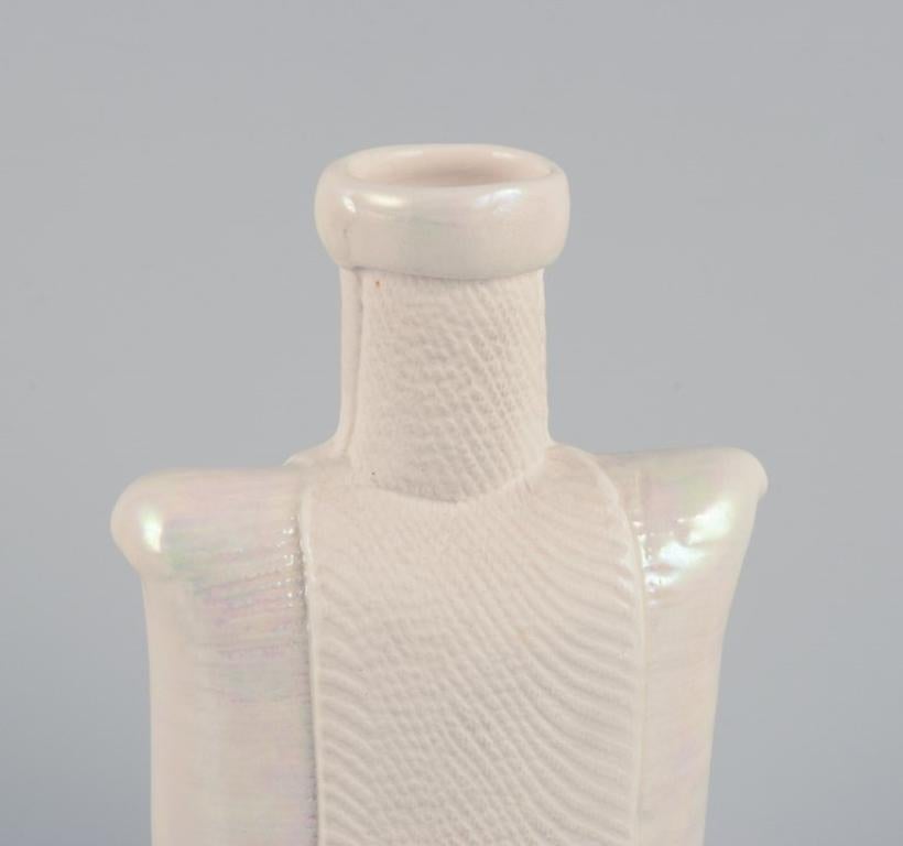 Glazed Suzanne Öhlén for Rörstrand. Ceramic vase with glaze in light tones. For Sale