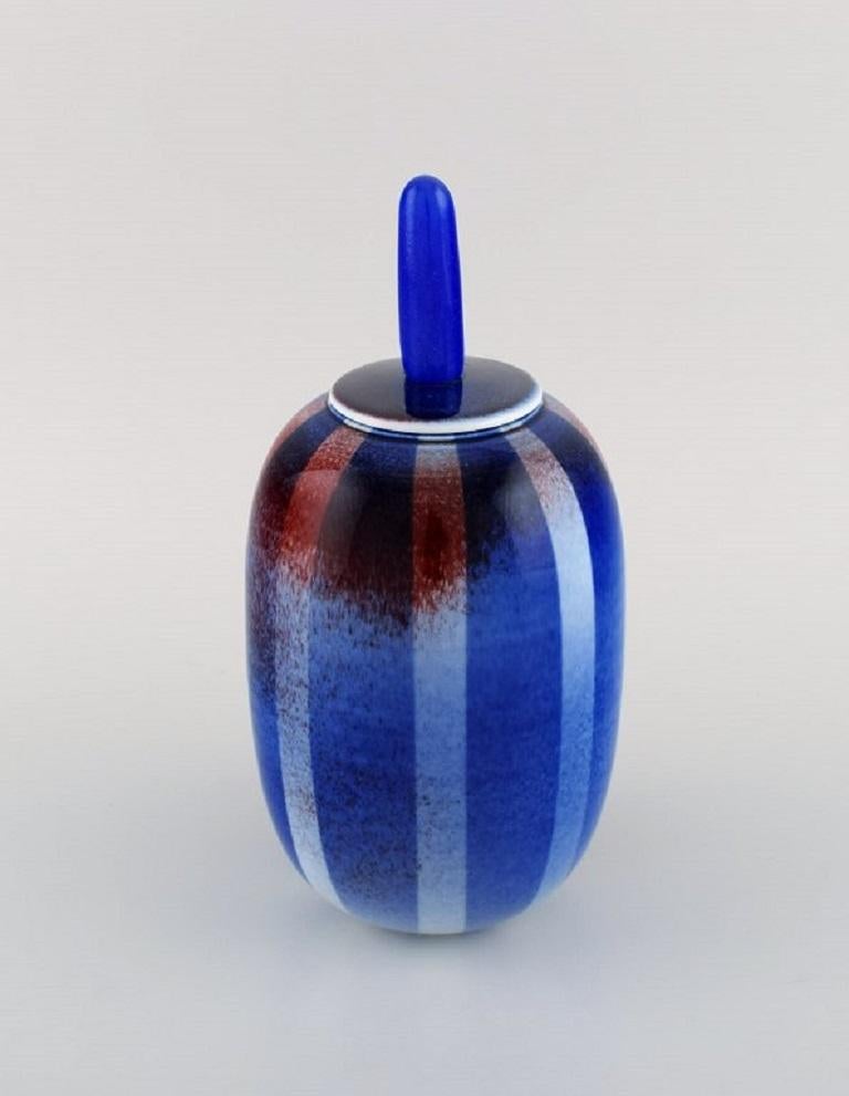 Swedish Suzanne Öhlén for Rörstrand, Lidded Jar in Glazed Stoneware, 1980s For Sale