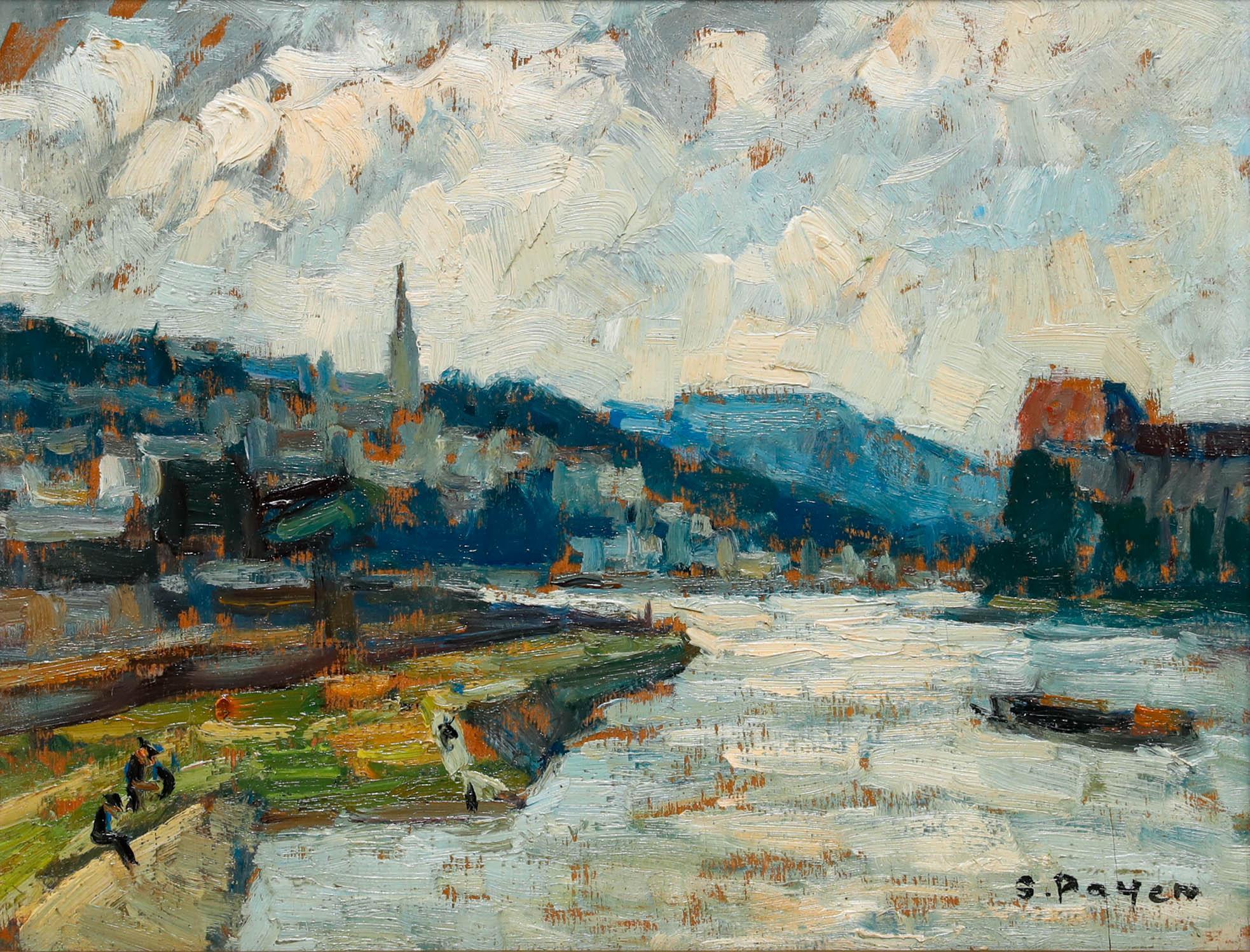 Suzanne Payen-Binet - 20th Century Oil, A Morning in Brittany - Painting by Suzanne Payen Binet