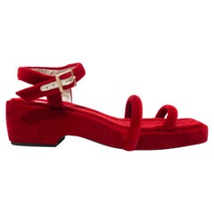 Suzanne Rae Red Velvet Flatform Sandals