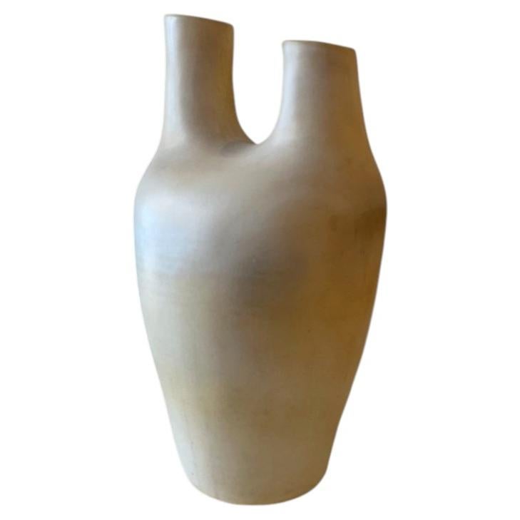 Suzanne Ramié & Atelier Madoura Large Vase with Two Cylindrical Necks For Sale