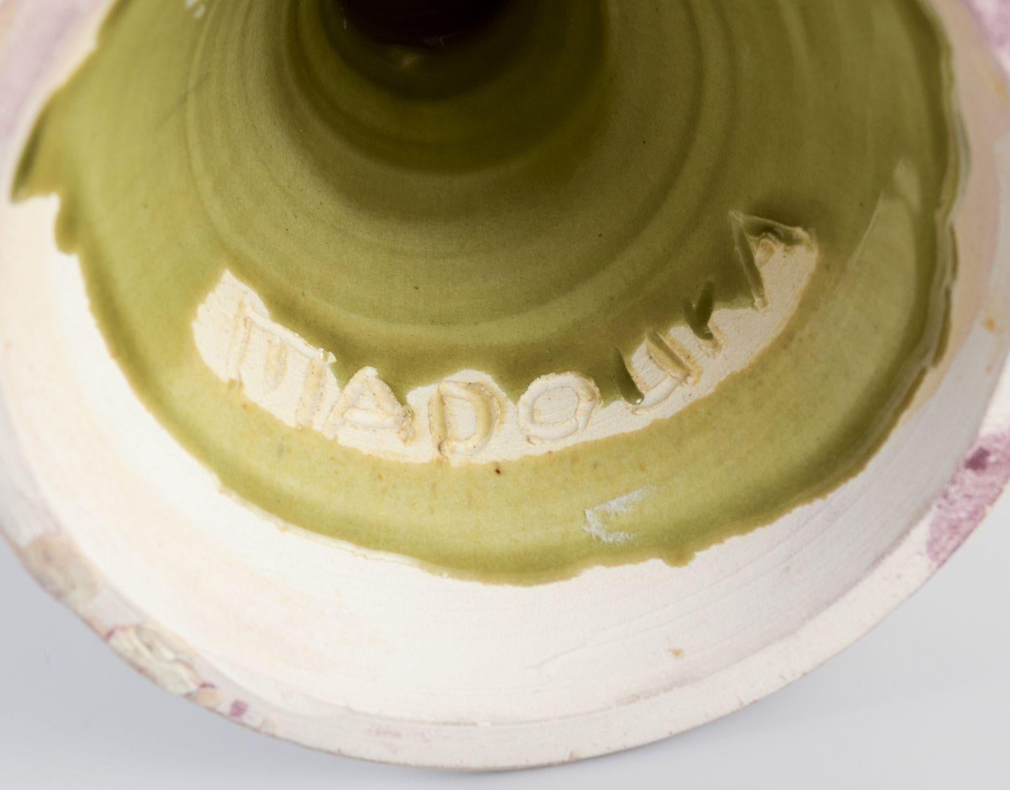 Suzanne Ramié for Madoura, France. Ceramic vase in goblet shape. For Sale 1