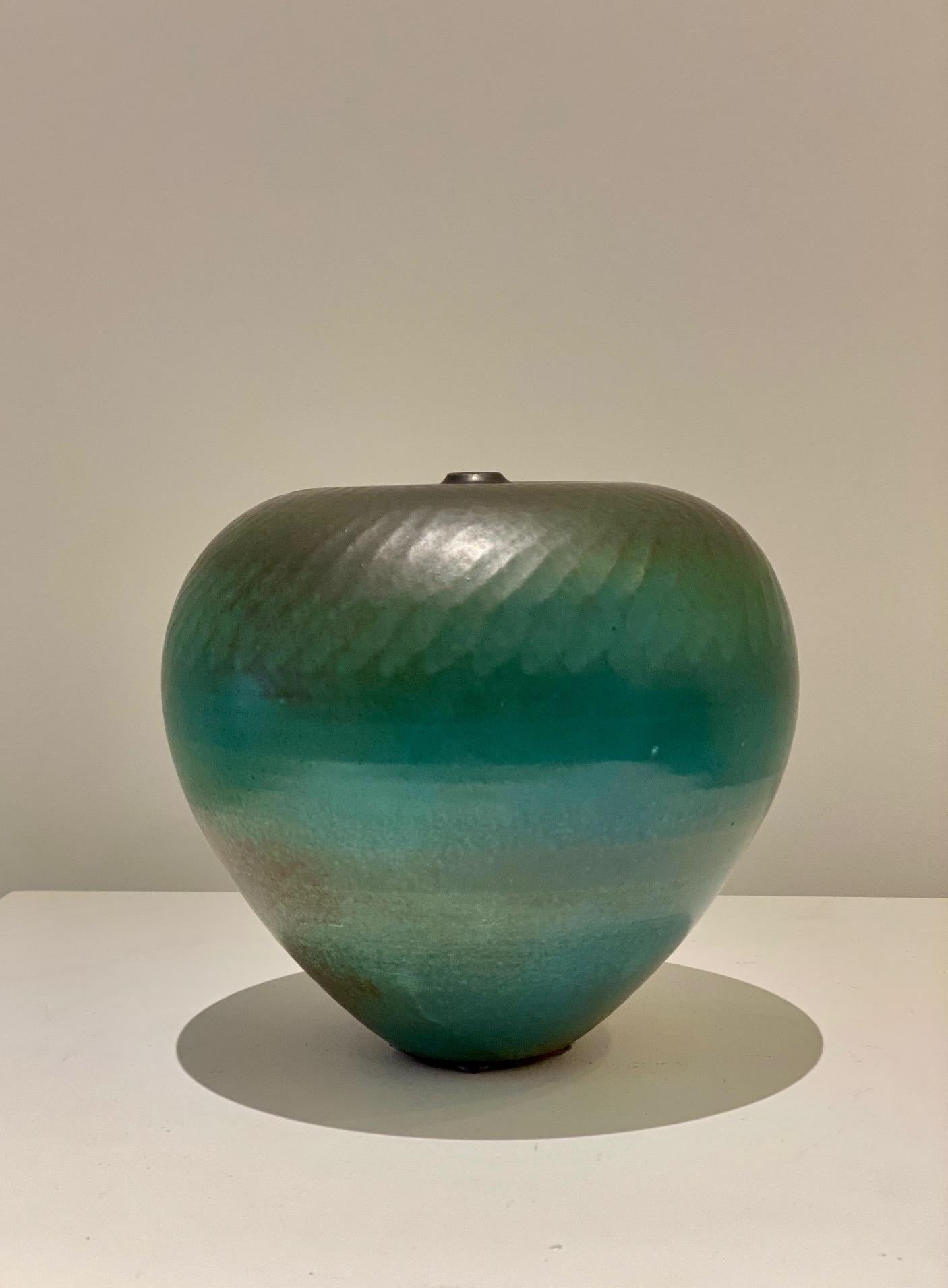 Suzanne Ramié Green Ceramic Vase with 