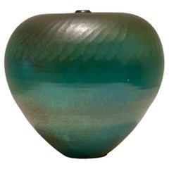 Suzanne Ramié Green Ceramic Vase with "Madoura Plein Feu" Stamp 1960s