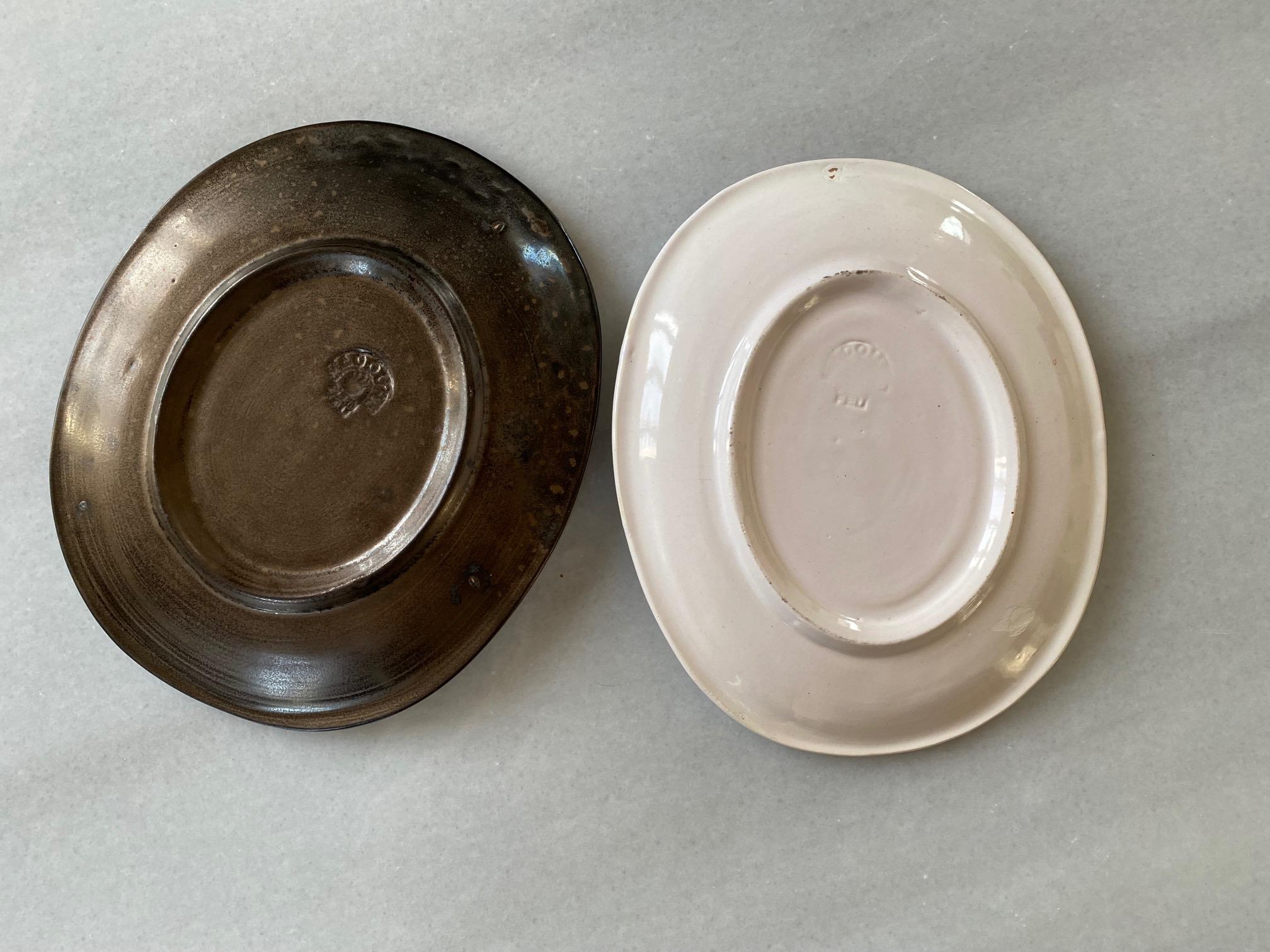 Suzanne Ramié pair of Ceramic plates with 