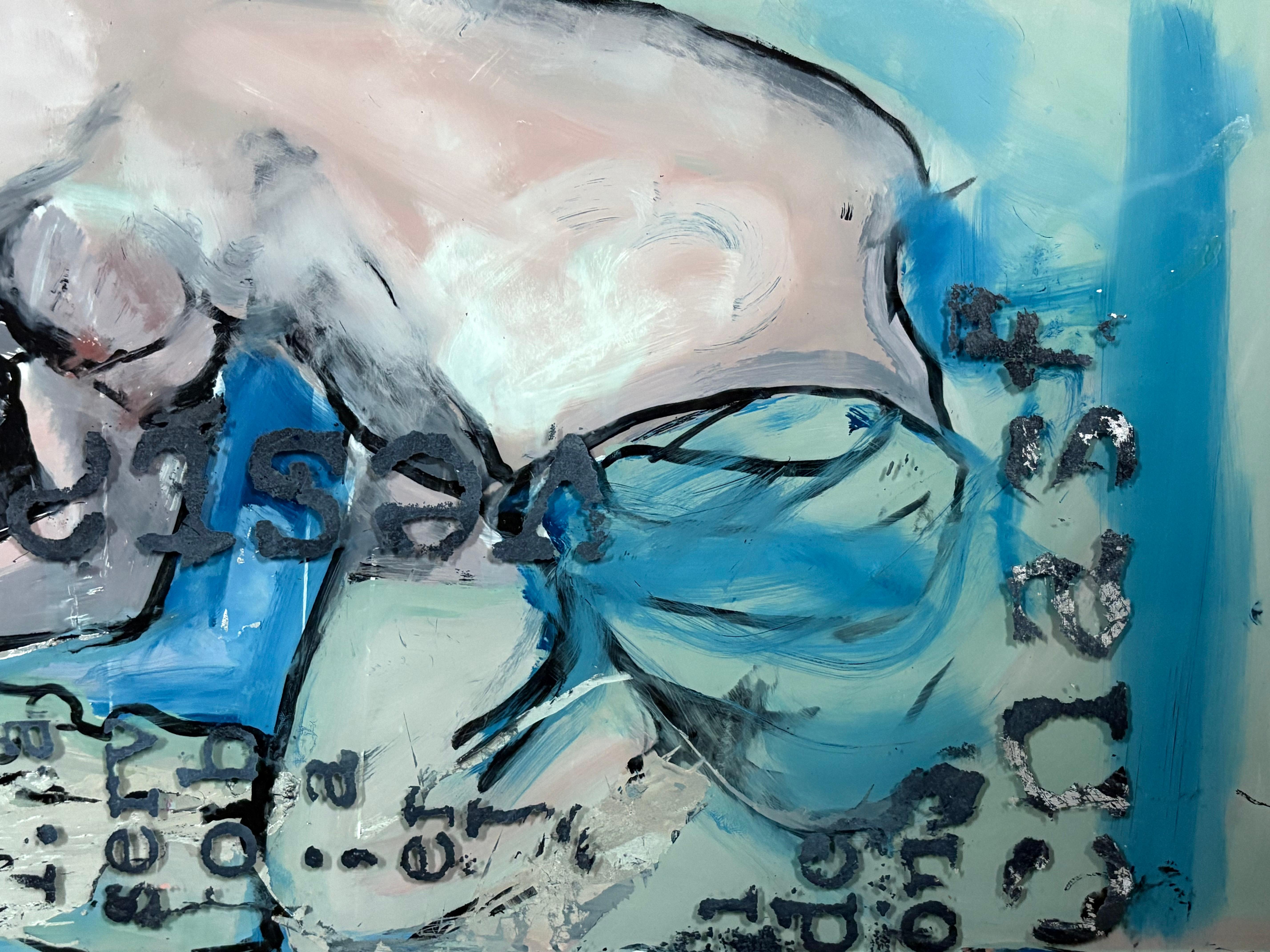 Suzanne Reese Horvitz original glass painting “woman” . In great shape measures 28x13