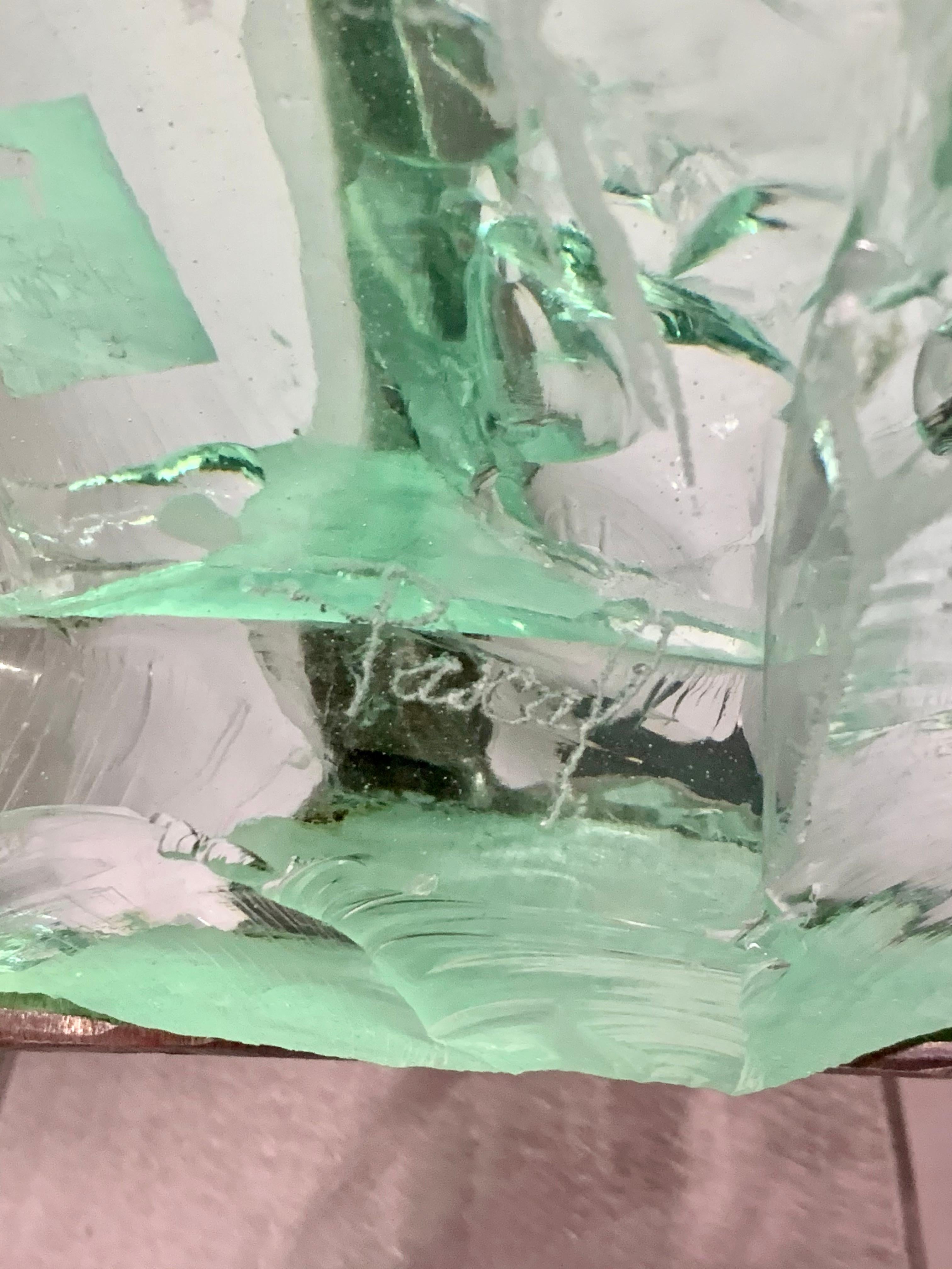 Hand-Carved Suzanne Regan Pascal Glass Sculpture