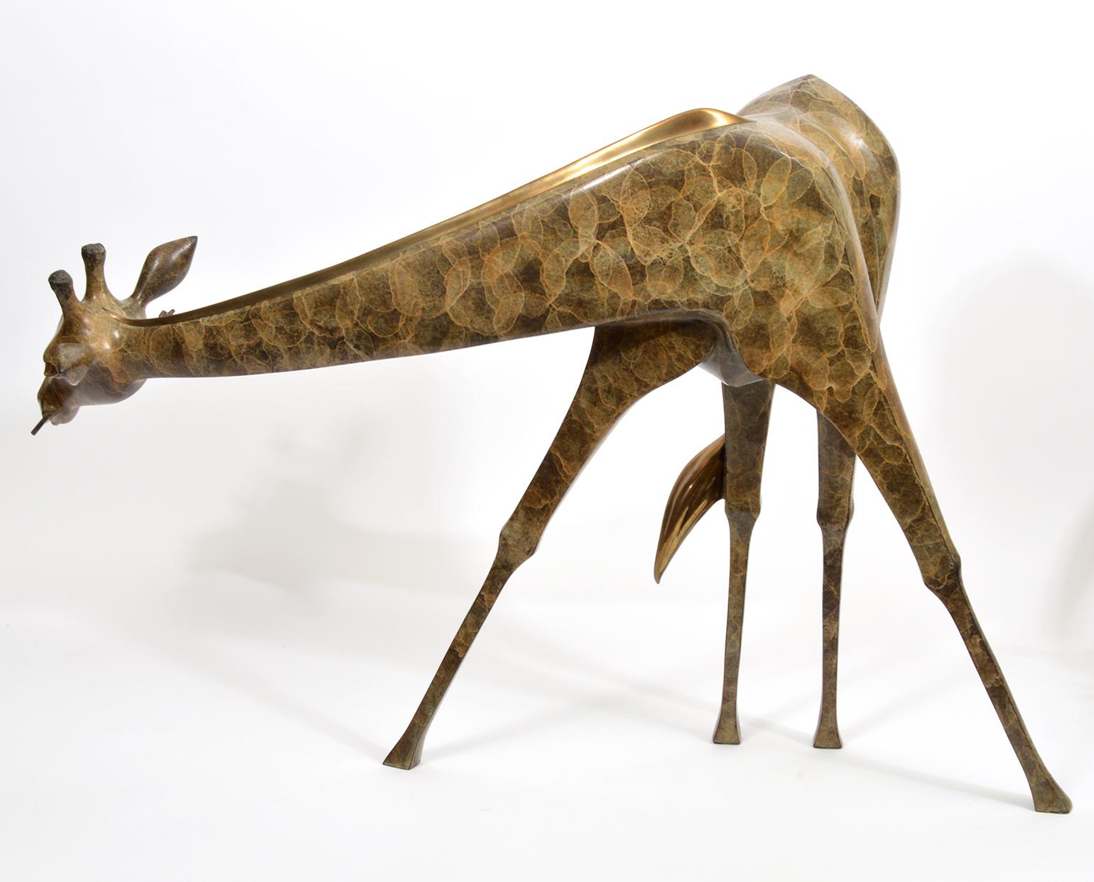 Suzanne Sable Large Bronze Giraffes 'Lunch Time' Sculpture #7/24 2
