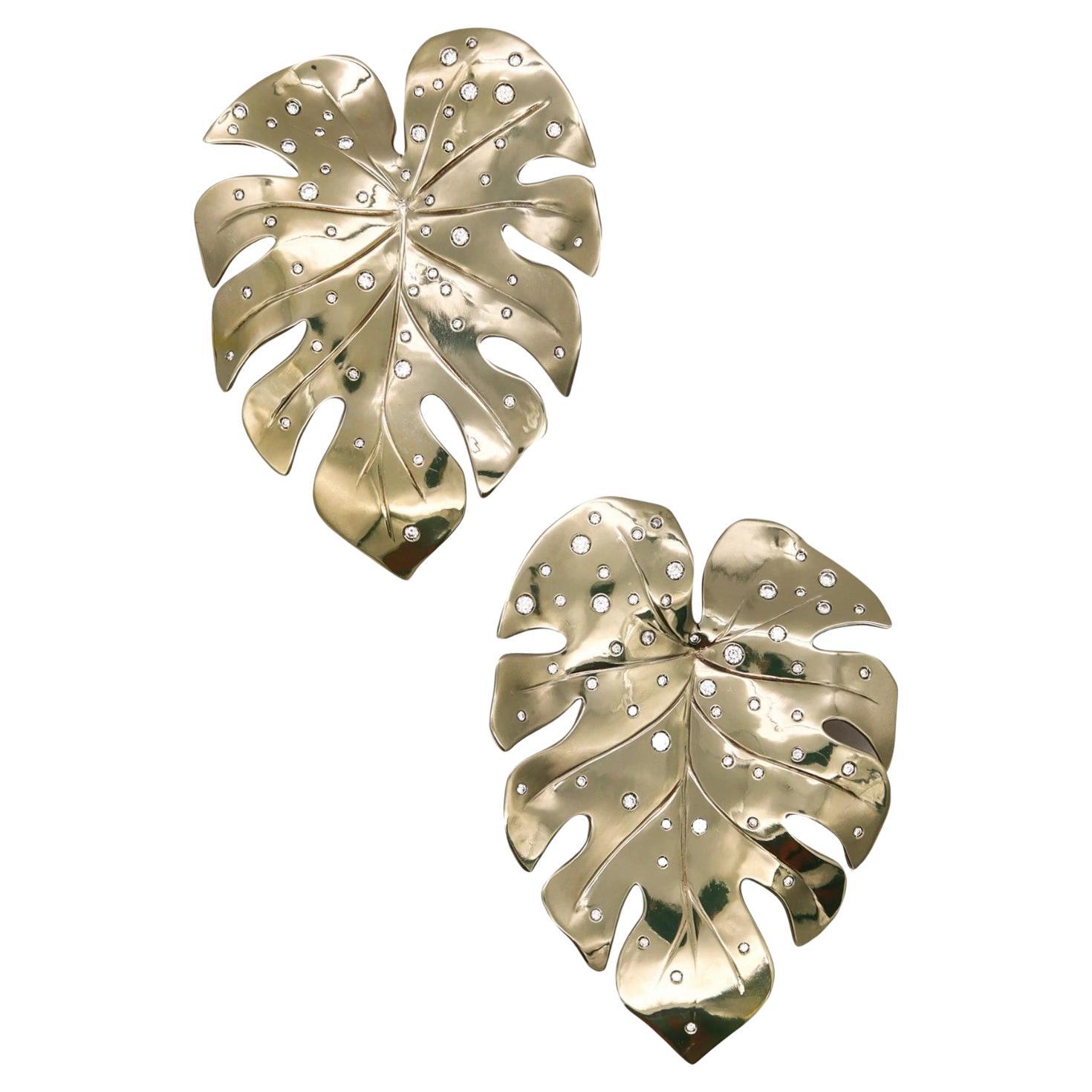 Suzanne Syz Geneva Hakuna Matata Large Earrings 18Kt Gold Titanium & VS Diamonds