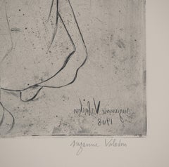 Grandma and Little Boy - Original Etching Signed (Petrides #E18)