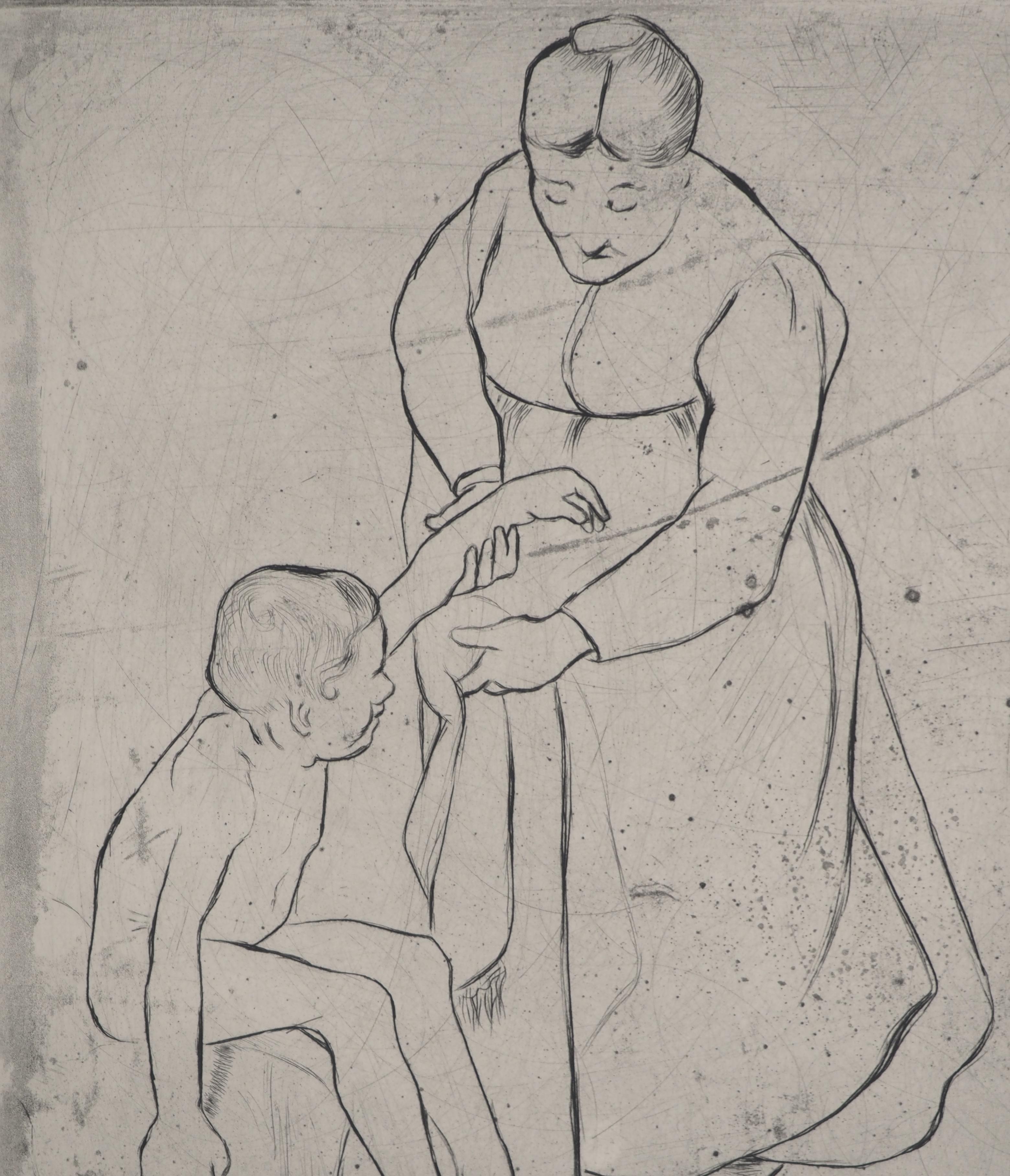 Suzanne VALADON (1865-1938)
Großmutter und kleiner Junge, 1932

Original-Radierung
Mit Bleistift signiert
Auf BFK Rives Vellum 47 x 37 cm (ca. 18,5 x 14,5 Zoll)

INFORMATION : Diese 1932 gedruckte Radierung ist Teil einer Mappe mit Radierungen von