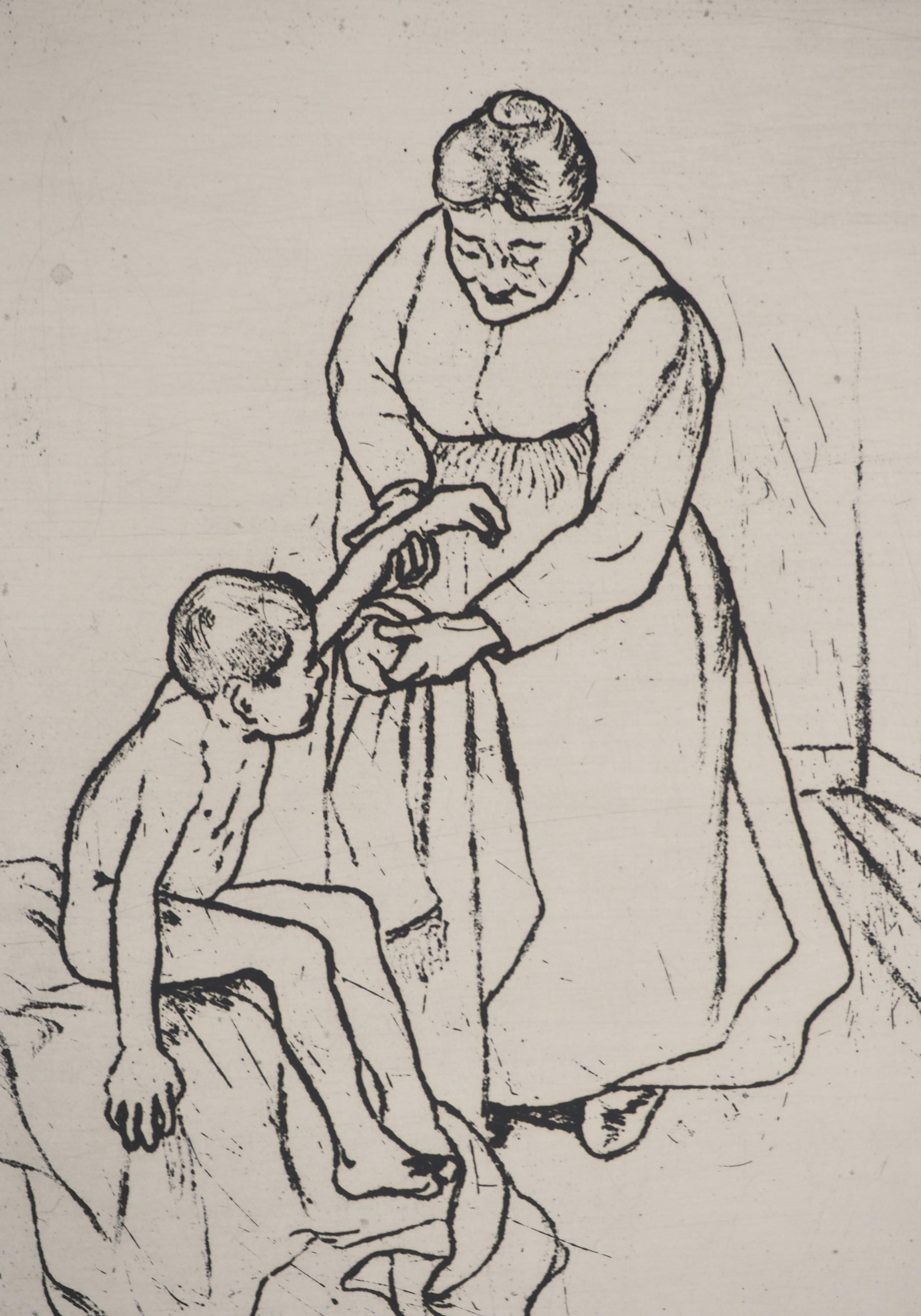 Suzanne VALADON (1865-1938)
Abuela y Child, 1932

Grabado original
Firmado a lápiz
Sobre vitela BFK Rives 47 x 37 cm (c. 18,5 x 14,5 pulg.)

INFORMACIÓN : Impreso en 1932, este grabado forma parte de una carpeta de grabados de Suzanne Valadon