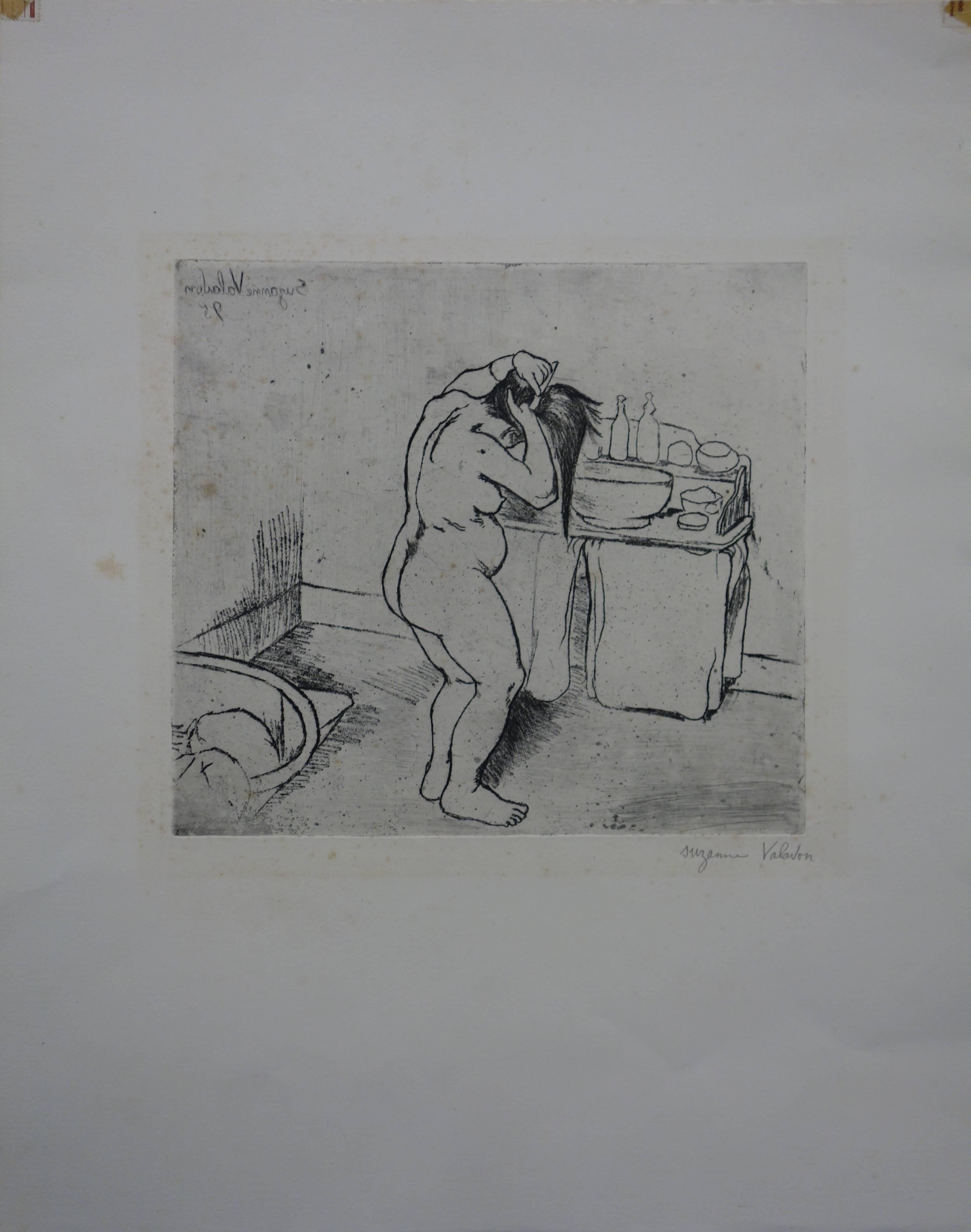 Suzanne Valadon Figurative Print - La toilette - Original signed etching - 1932
