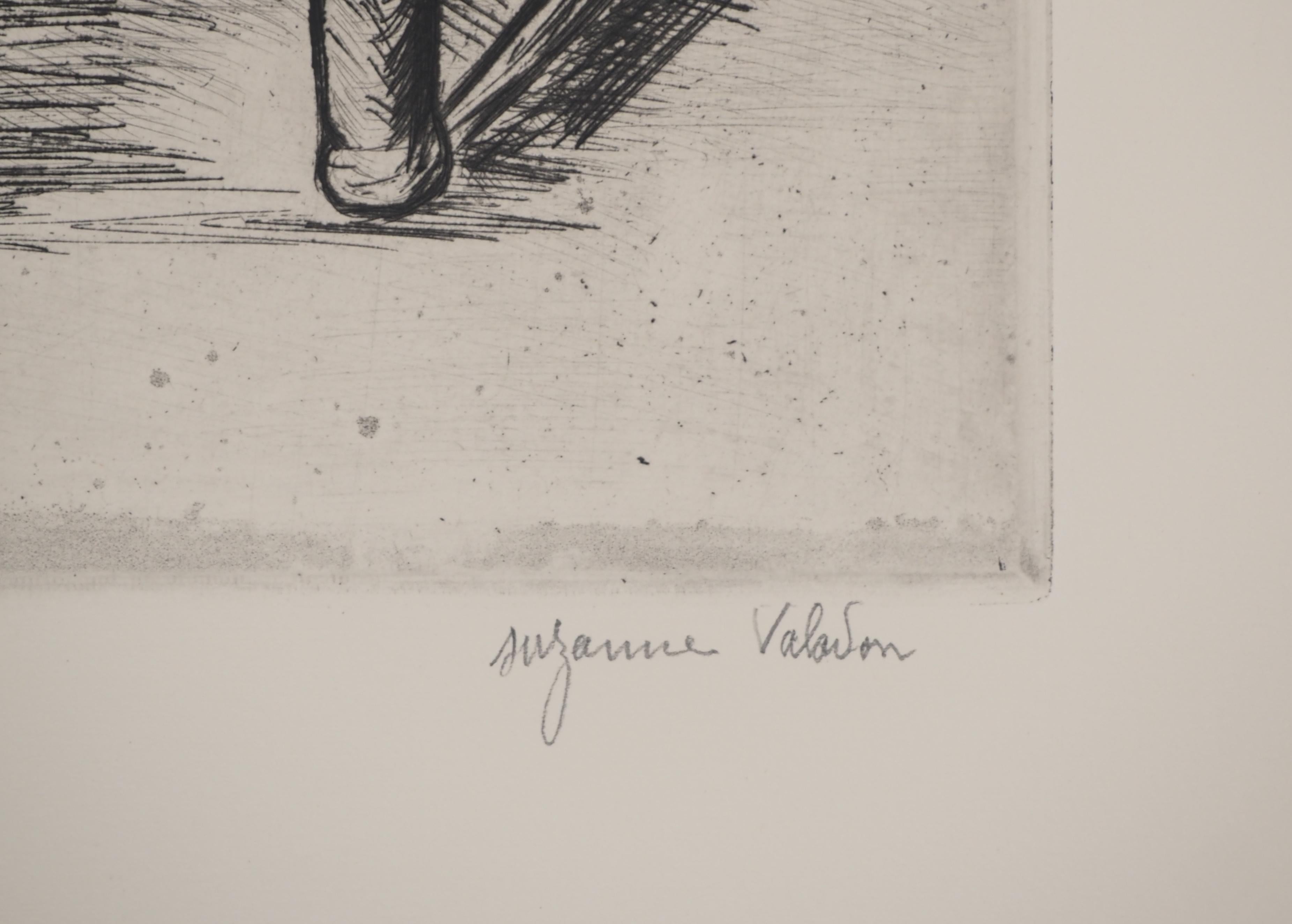 Lying Naked Woman - Original Etching Signed (Petrides #E11) - Print by Suzanne Valadon