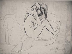 Mary in the Tub Sponging Herself - Original Etching Signed (Petrides #E13)