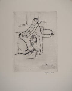 Mother and Son - Original Etching Signed (Petrides #E15)