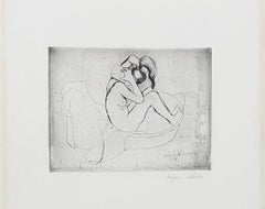 Naked Woman Bathing - Original Etching Handsigned - 75 copies