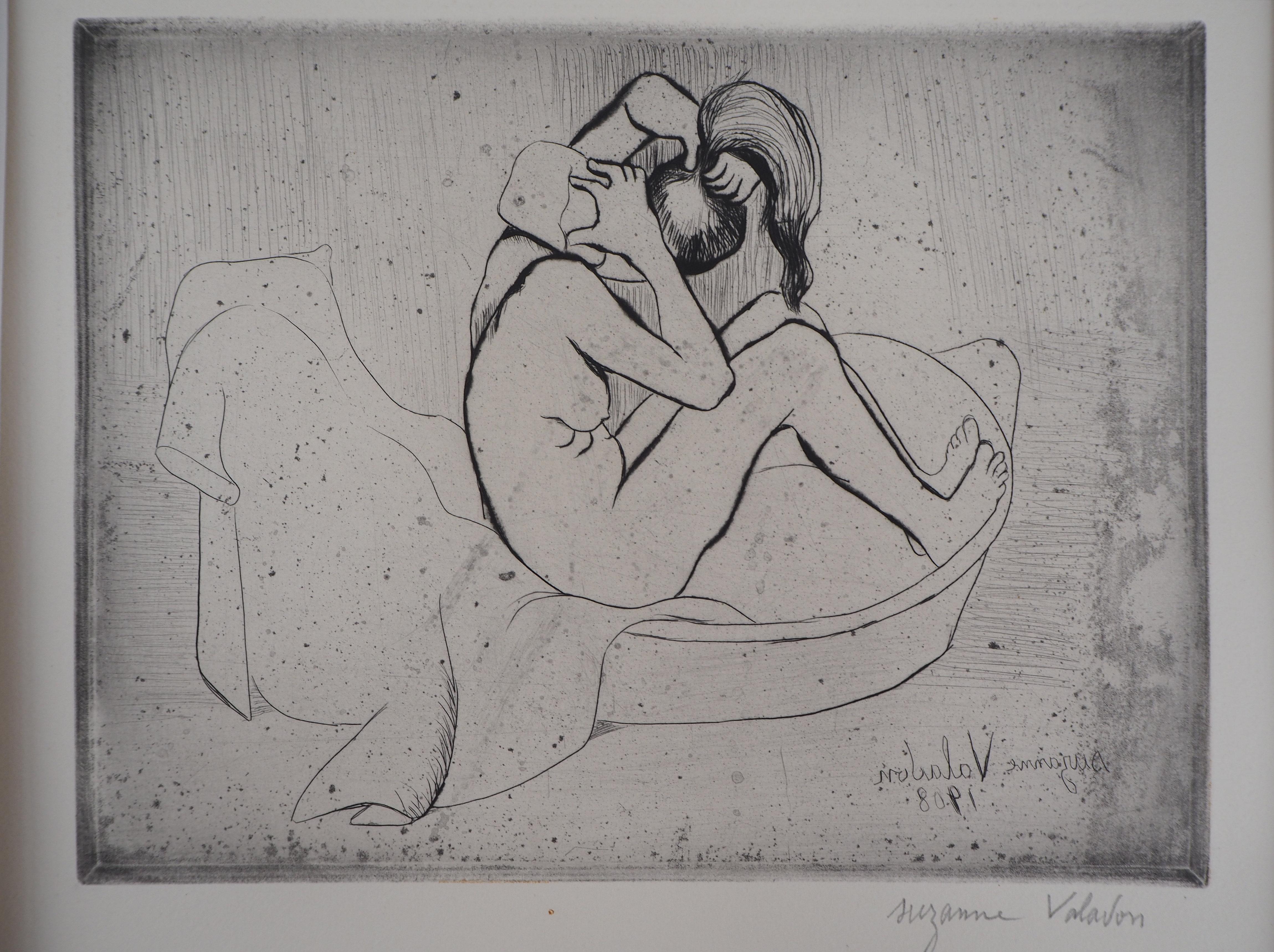 Suzanne Valadon Nude Print - Naked Woman Bathing - Original Etching Handsigned 