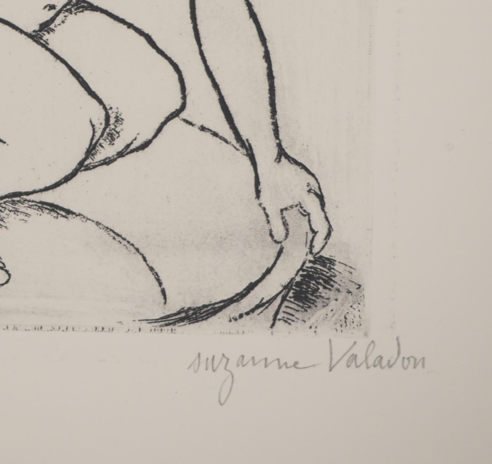 Naked Woman in the Bath -  Original Etching Signed (Petrides #E2) - Print by Suzanne Valadon