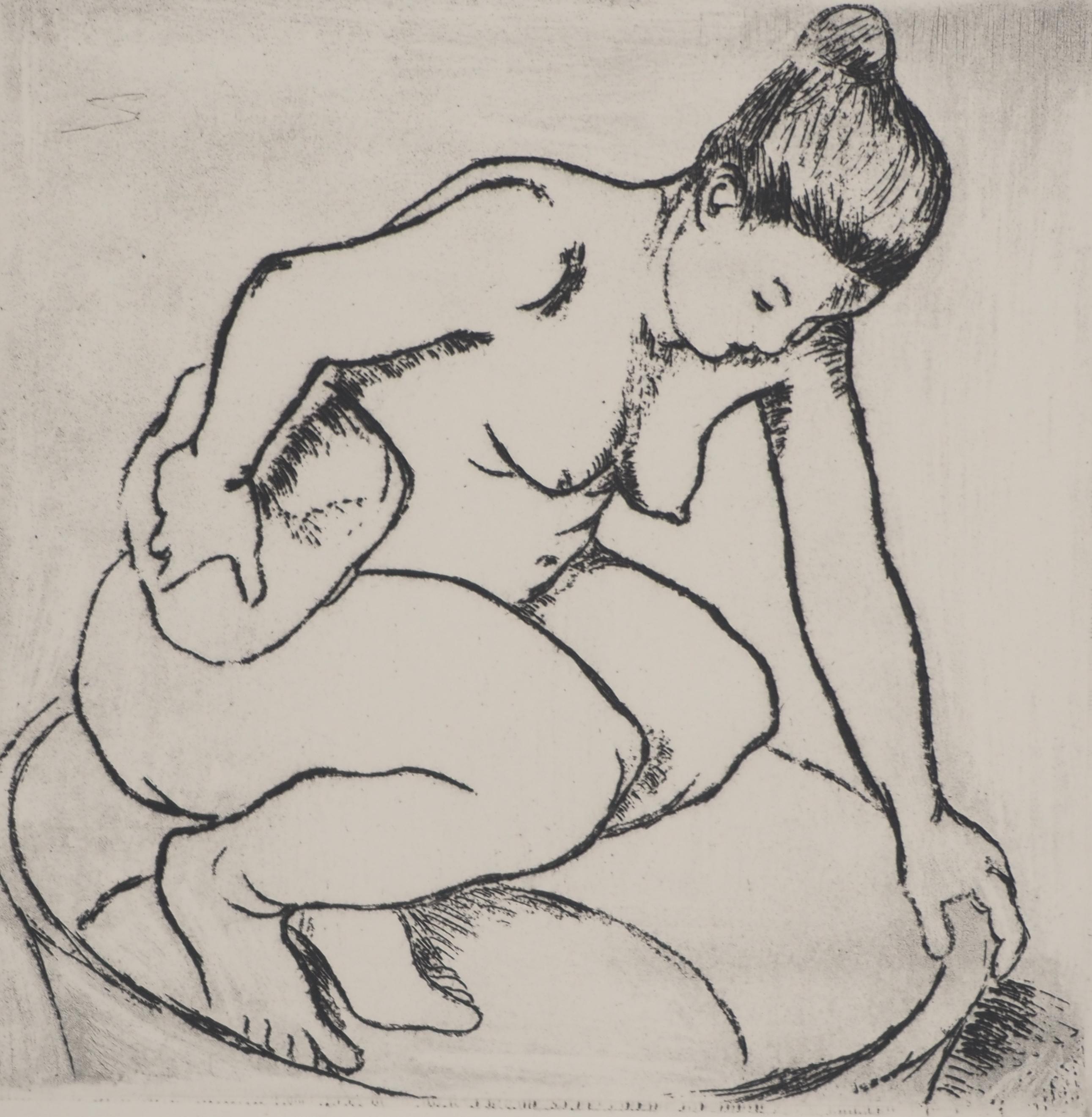 Suzanne VALADON (1865-1938)
Naked Woman in the Bath, 1932

Original etching
Signed in pencil
On BFK Rives vellum 47 x 37 cm (c. 18.5 x 14.5 in)

INFORMATION : Printed in 1932, this etching is part of a portfolio of Suzanne Valadon's etchings