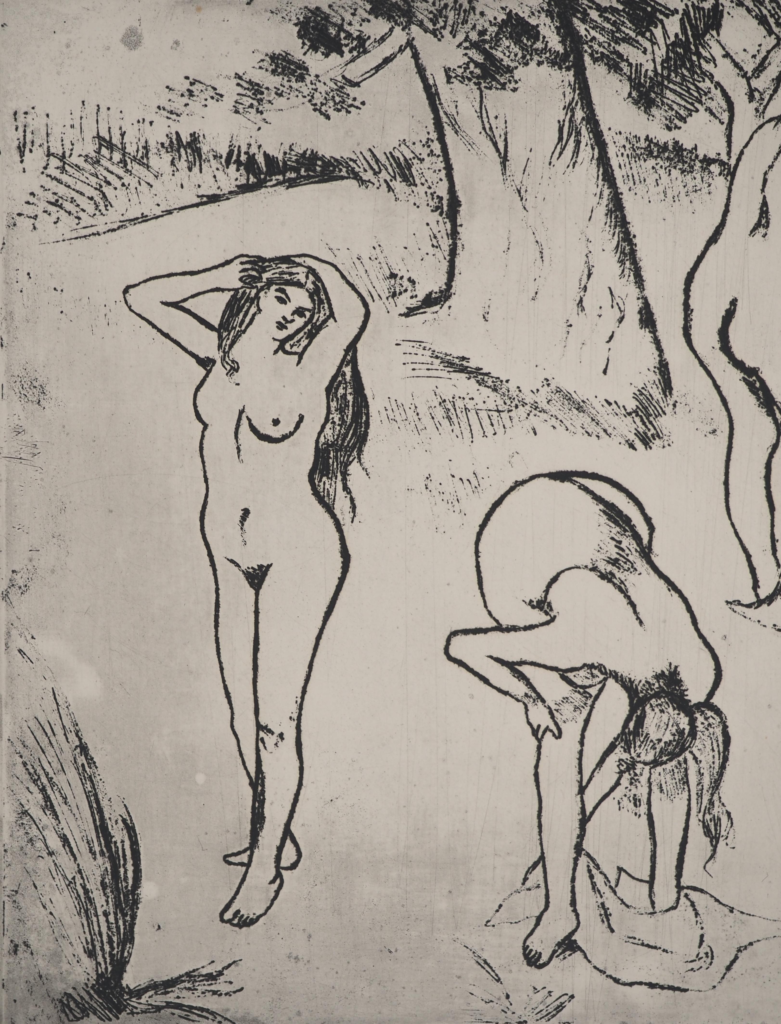 Suzanne VALADON (1865-1938)
Femmes nues sous les arbres, 1932

Gravure originale
Signé au crayon
Sur vélin BFK Rives 47 x 37 cm (c. 18.5 x 14.5 in)

INFORMATION : Imprimée en 1932, cette gravure fait partie d'un portfolio de gravures de Suzanne
