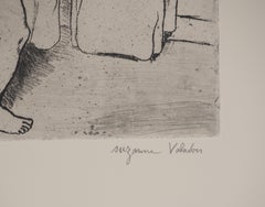 Nude Woman Doing her Hair -  Original Etching Signed (Petrides #E5)