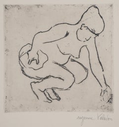 Mujer desnuda en el baño -  Grabado original firmado (Petrides #E1)