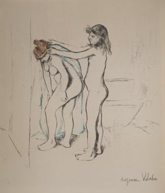 La salle de bains : Deux femmes se mariant - Lithographie (Petrides 1947)