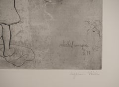 Toileting Children in the Garden -  Original Etching Signed (Petrides #E19)