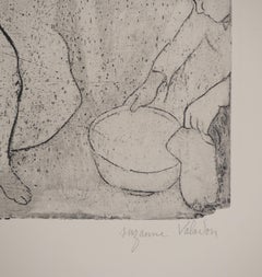 Zwei nackte Frauen auf der Toilette -  Original-Radierung Signiert (Petrides #E7)