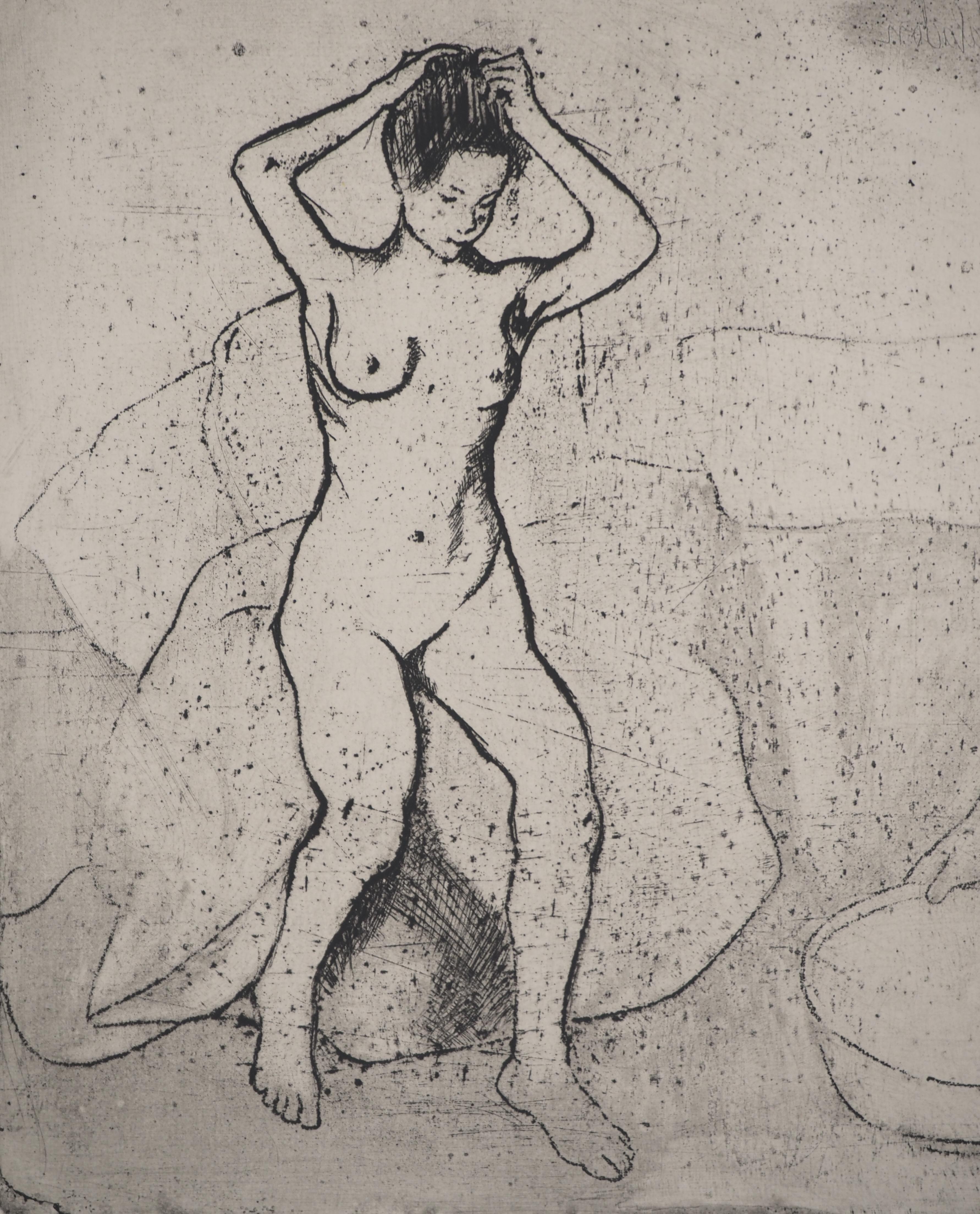 Suzanne VALADON (1865-1938)
Two Naked Women in the Bathroom, 1932

Original etching
Signed in pencil
On BFK Rives vellum 47 x 37 cm (c. 18.5 x 14.5 in)

INFORMATION : Printed in 1932, this etching is part of a portfolio of Suzanne Valadon's etchings