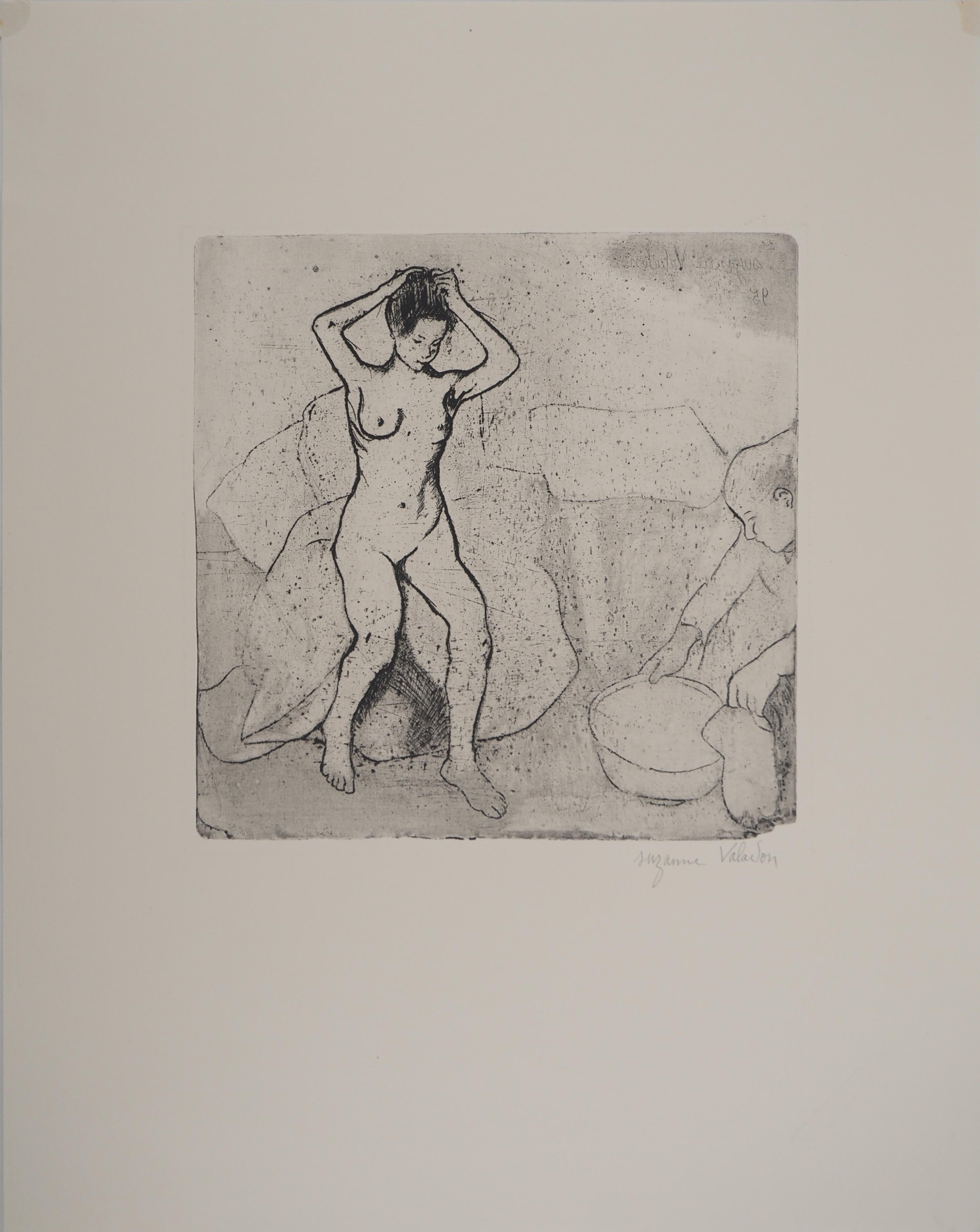 Suzanne Valadon Nude Print - Two Naked Women in the Bathroom -  Original Etching Signed (Petrides #E7)