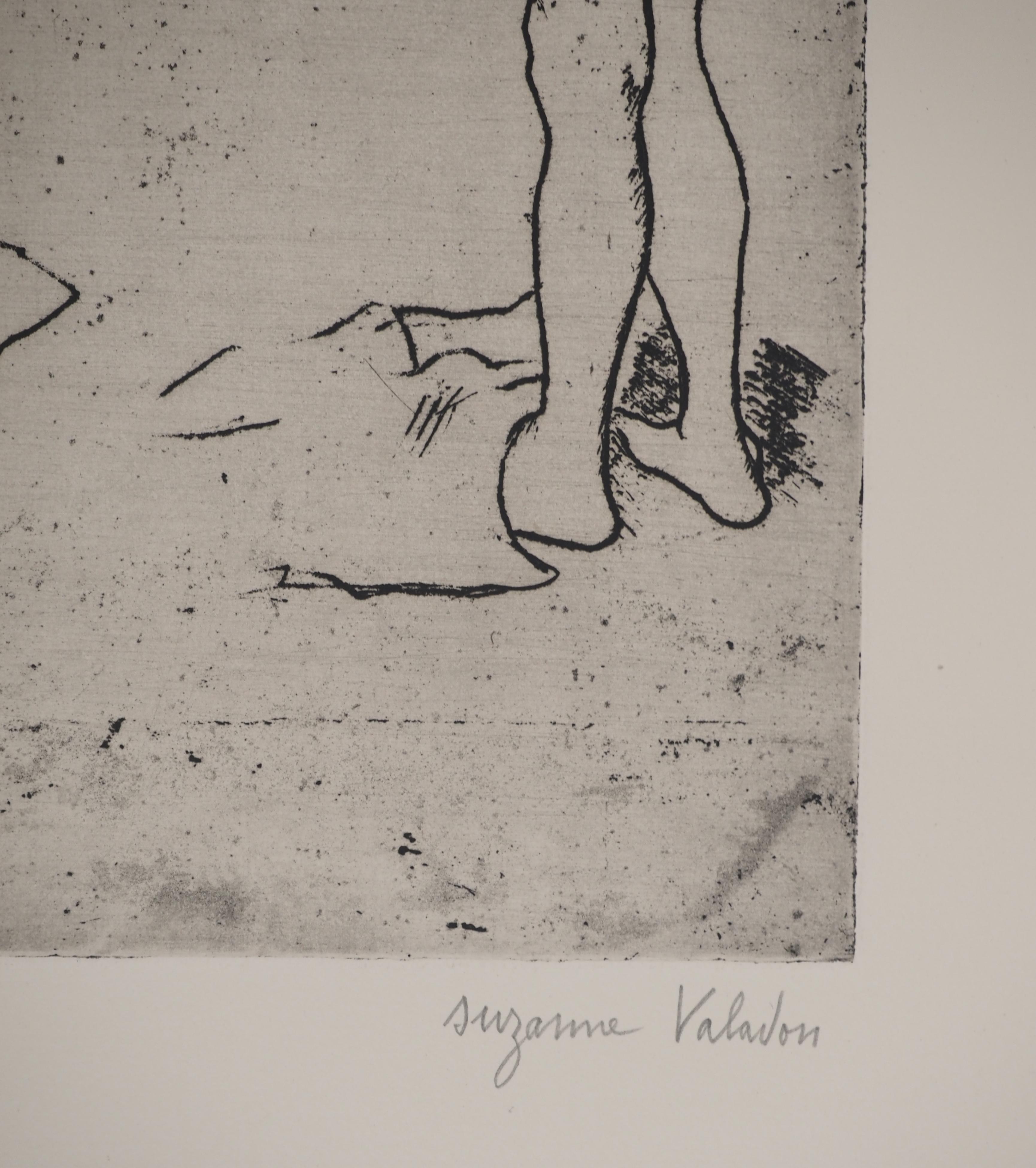 Mujeres limpiándose -  Grabado original firmado (Petrides #E8) - Print de Suzanne Valadon