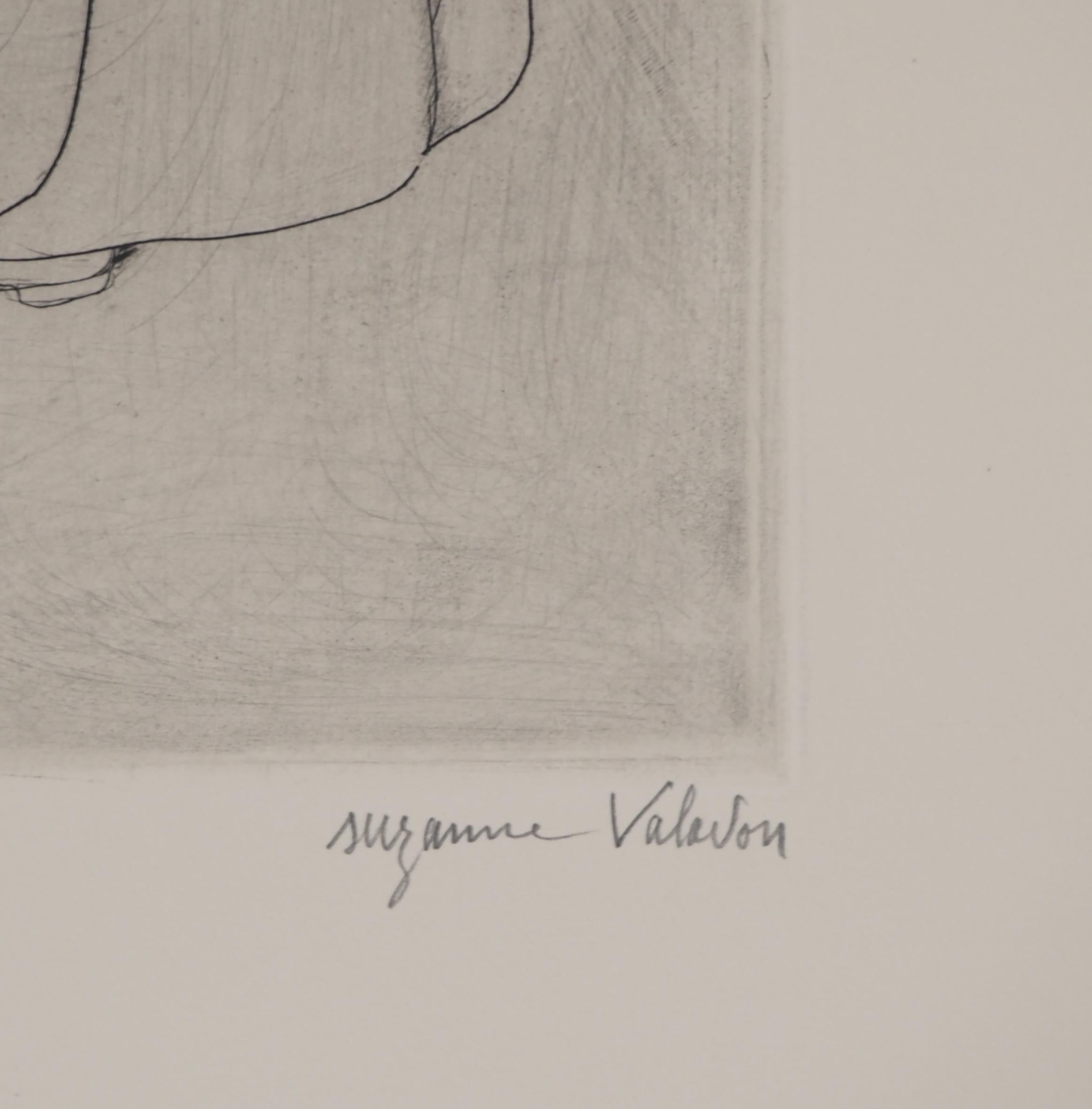Junge Frau und alte Frau - Original-Radierung signiert (Petrides #E24) – Print von Suzanne Valadon