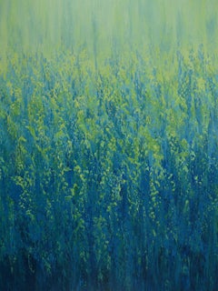 Effervescence bleue - Nature texturée abstraite, peinture, acrylique sur toile