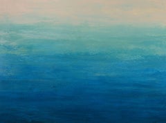 Peinture abstraite, acrylique sur toile « Calming Blue - Modern Color Field »