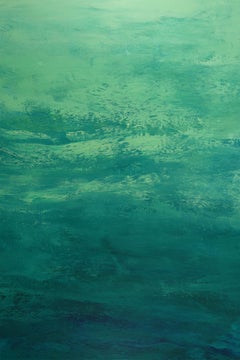 Green Seascape moderne abstrait, peinture, acrylique sur toile