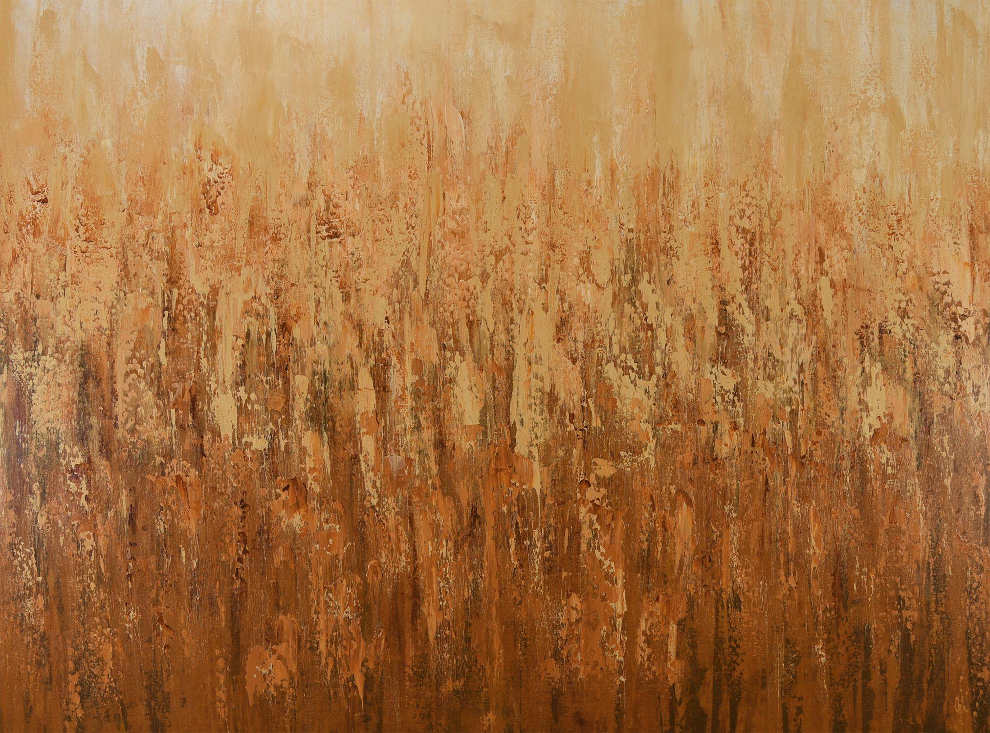 Abstract Painting di Suzanne Vaughan - Campo d'oro - Campo di grano astratto moderno, pittura, acrilico su tela