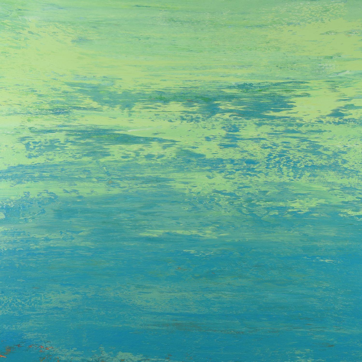 Agua brillante - Paisaje marino abstracto moderno, Pintura, Acrílico sobre lienzo - Painting de Suzanne Vaughan