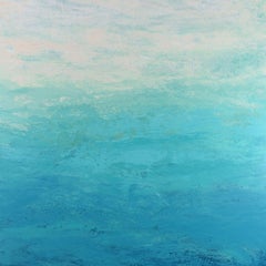 Sea to Sky - Turquoise Teal Color Field Abstract, Painting, Acrylic on Canvas
