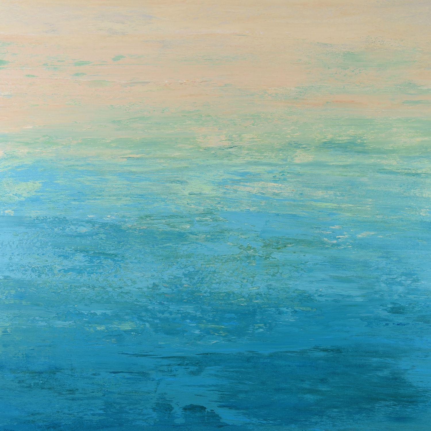 Marea cambiante - Paisaje marino abstracto moderno, Pintura, Acrílico sobre lienzo - Painting de Suzanne Vaughan