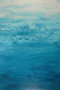 Soft Blues - Modern Abstract Seascape, Painting, Acrylic on Canvas