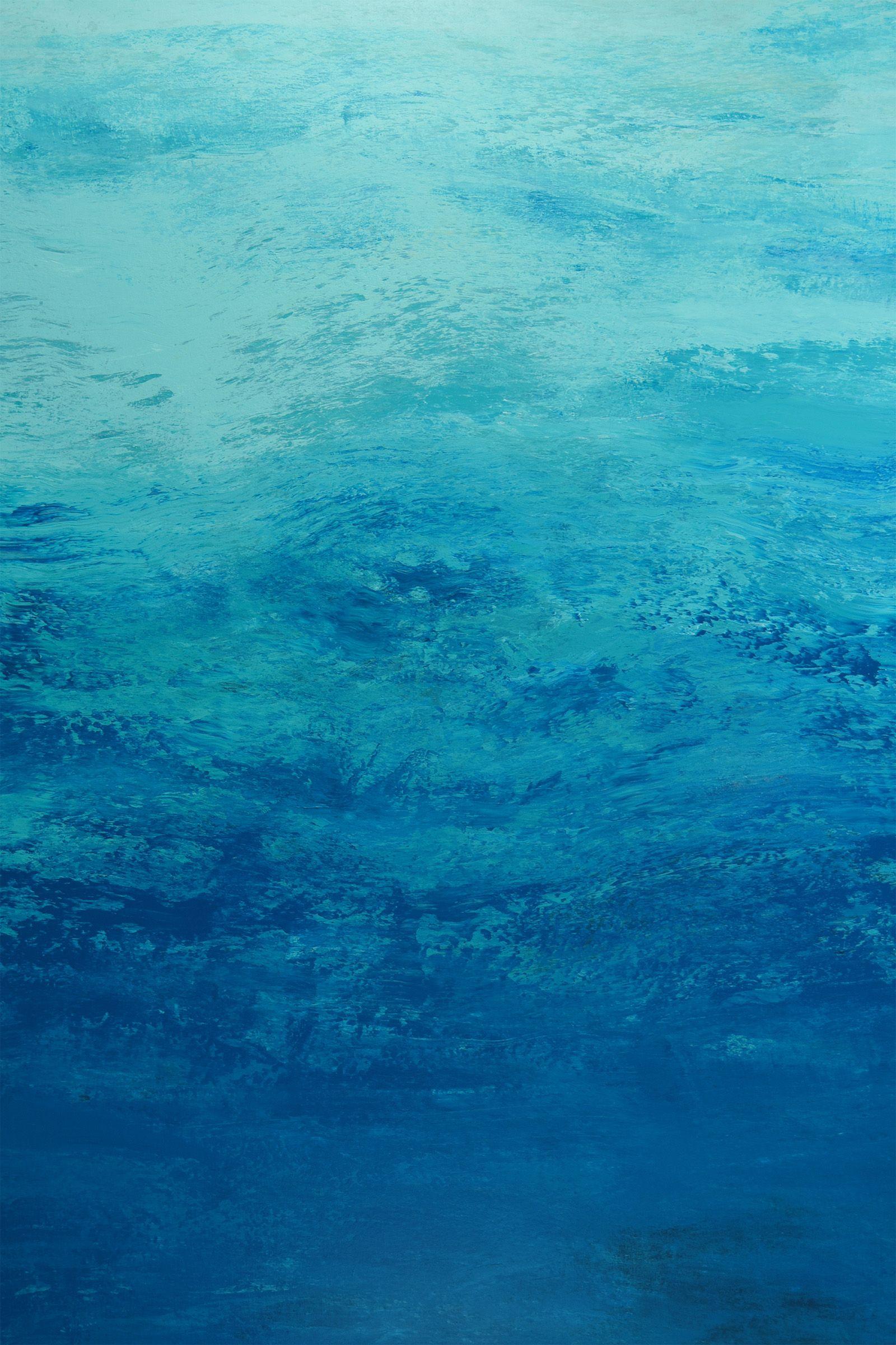 Suzanne Vaughan Abstract Painting - Soothing Blues - Abstract Color Field Seascape, Painting, Acrylic on Canvas