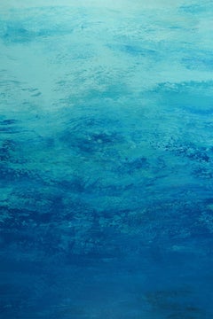 Soothing Blues - Abstrait Color Field Seascape, Painting, Acrylic on Canvas
