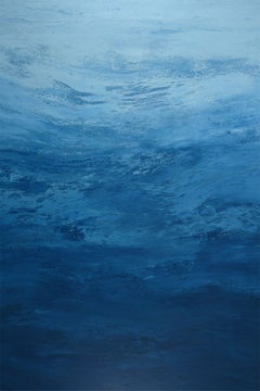 Tranquil Blue - Modern Abstract Seascape, Painting, Acrylic on Canvas