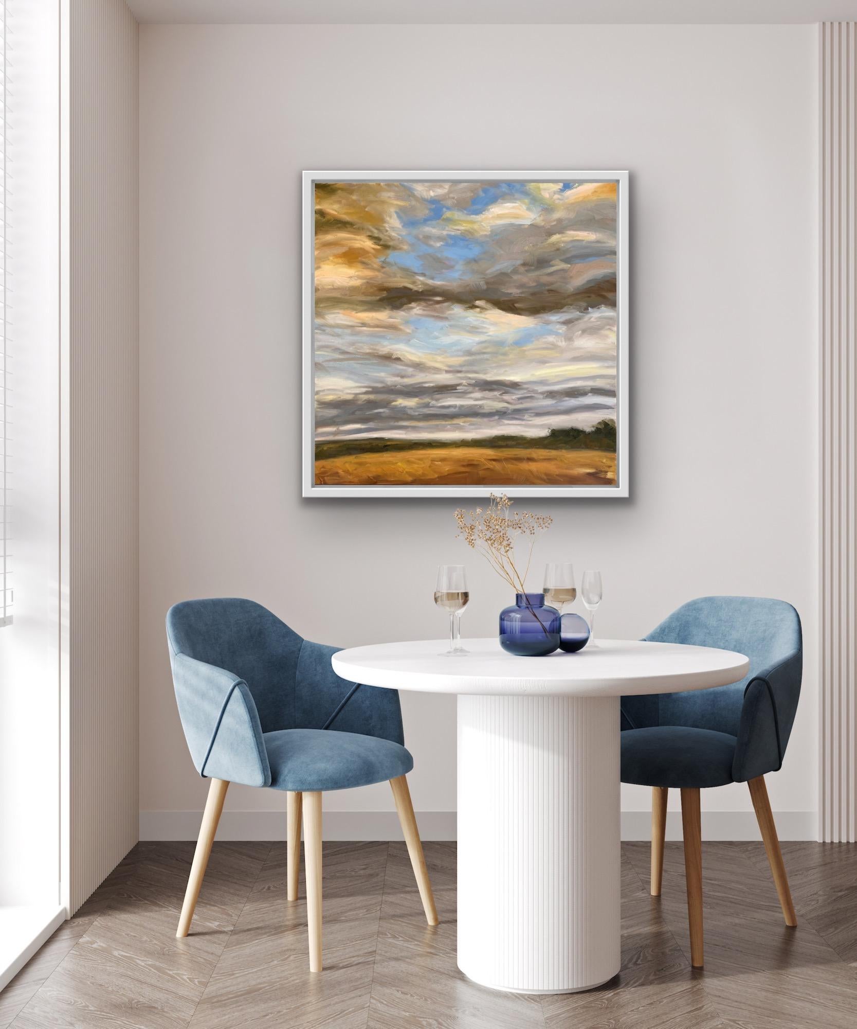 Días Dorados, Pintura Contemporánea de Paisaje, Arte Rural de Estilo Impresionista - Painting de Suzanne Winn 
