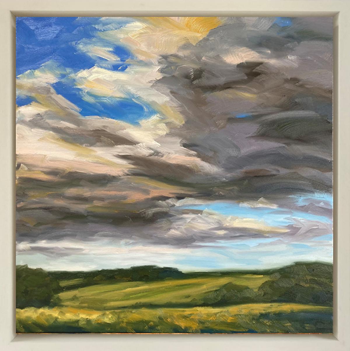 Summer Fresh I, Suzanne Winn, Contemporary Landscape painting for sale - Gray Figurative Painting by Suzanne Winn 
