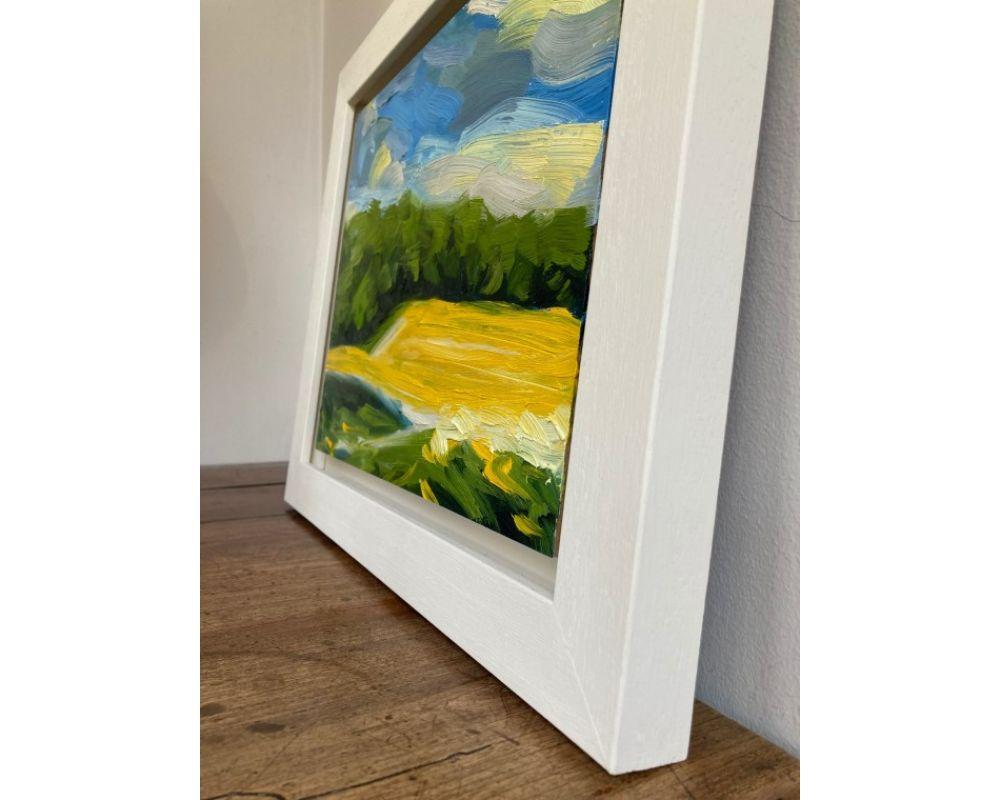 Across The Rapefield I by Suzane Winn [2020]

'Across the Rapefield I' is an original oil painting by Suzanne Winn. Inspired by the vibrant colours and abundant energy of the spring landscape around my home. The intense yellow of the rapeseed