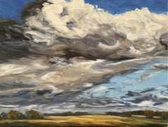 Autumn Day II, Suzanne Winn, Original Landscape Skyscape Painting, Affordable