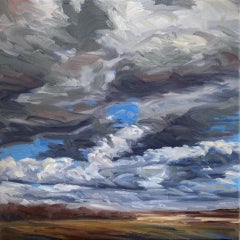 Autumn Day III, Suzanne Winn, Original Landscape Skyscape Painting, Affordable